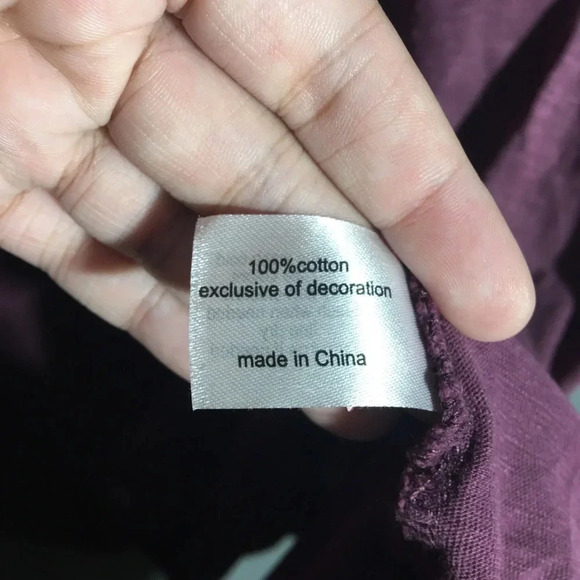 Womens Lane Bryant Blouse Tunic Length Purple Embroidery Casual Beach Whimsigoth - Picture 6 of 6